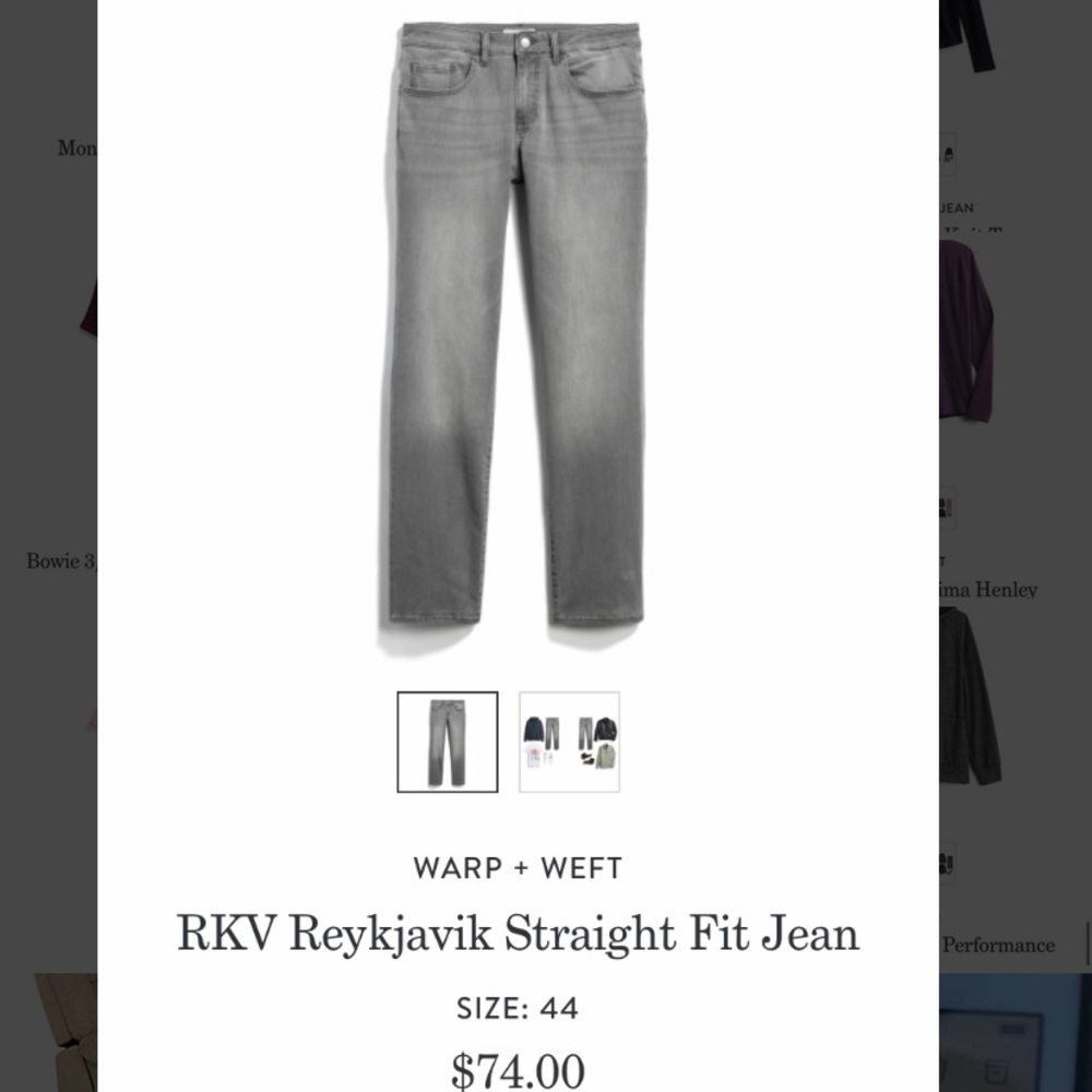 New W/Tags Warp + Weft jeans